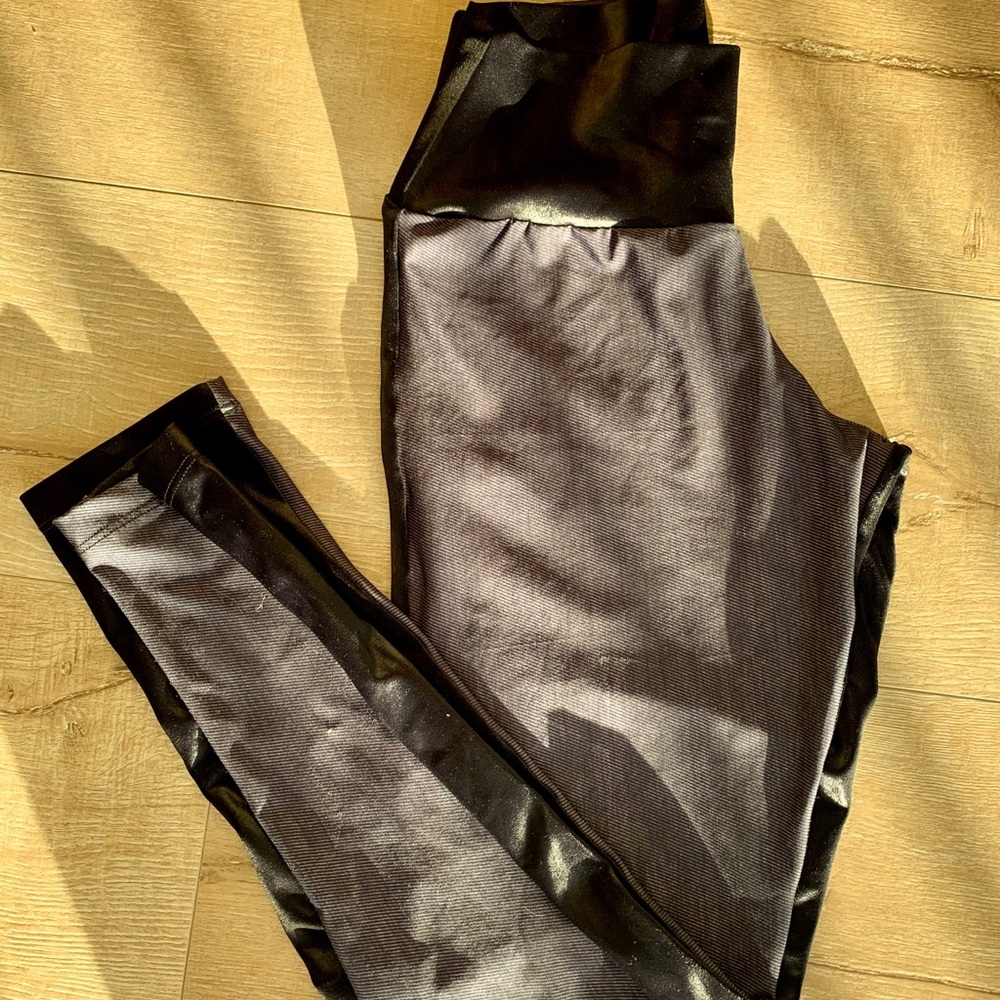 Live Denim Metallic Black Duo Leggings